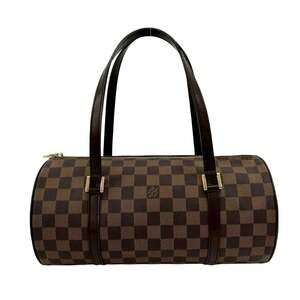 LOUIS VUITTON Authentic Brown Damier Leather Papillon 30 Pouch